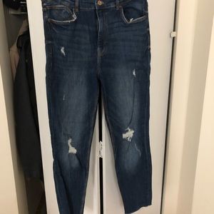 Zara distressed ankle jeans